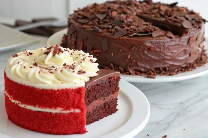 Is red velvet cake just chocolate cake but red?