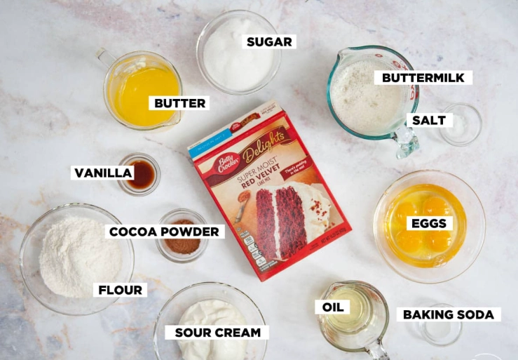 red velvet cake ingredients